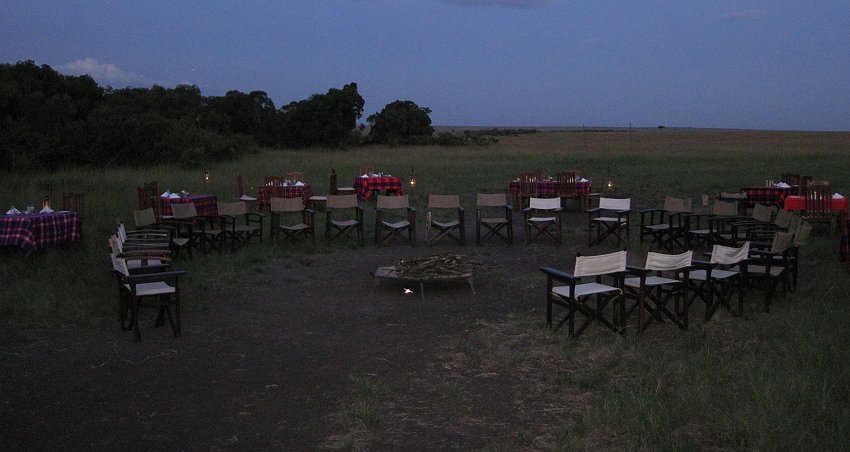 Mara Bush Camp - Private Wing Bush Dinner
