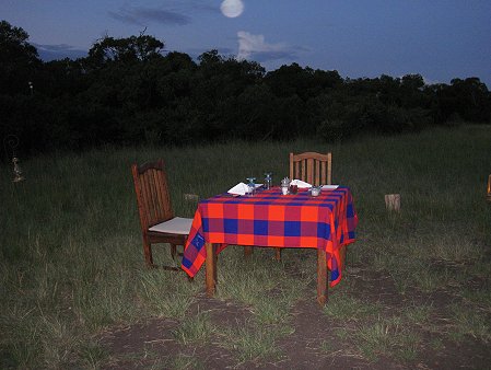 Mara Bush Camp - Private Wing Bush Dinner