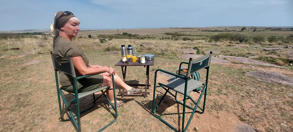 Buschfrühstück in der Masai Mara