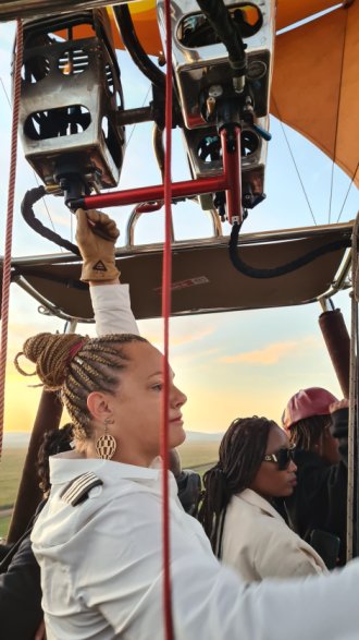 unsere Ballon Safari mit Ballon Adventure und Pilotin Janine Fraser