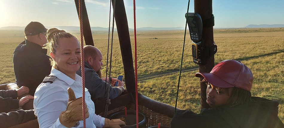 unsere Ballon Safari mit Ballon Adventure und Pilotin Janine Fraser
