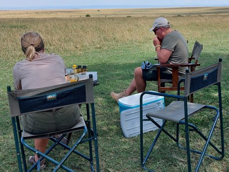 Buschfrühstück in der Masai Mara