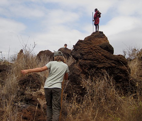 Fusspirsch am Rande des Amboseli National Parks