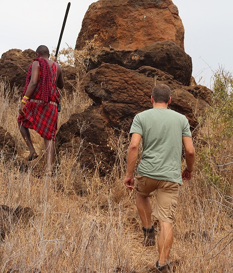 Fusspirsch am Rande des Amboseli National Parks