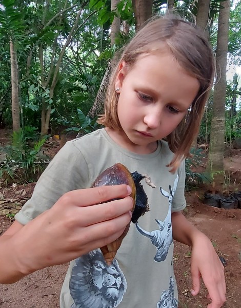 Soraya mit einer Achatschnecke