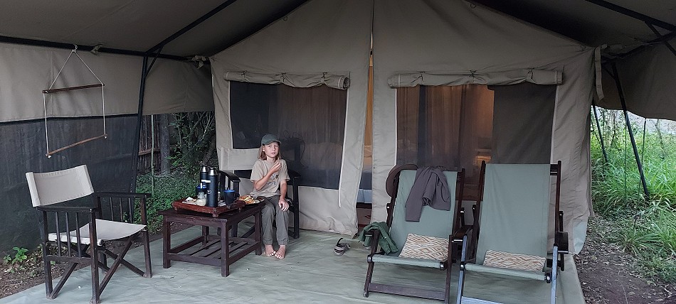 Morgens im Soroi Mara Bush Camp an den Bush Zelten