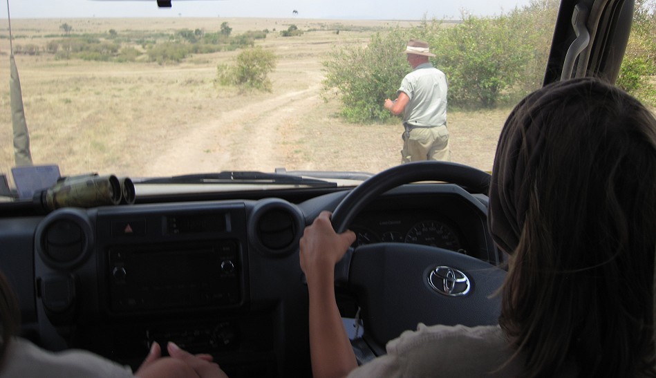 Soraya fährt Land Cruiser in der Masai Mara