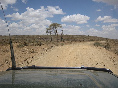 Laikipia County auf dem Weg zum Wilderness River Camp