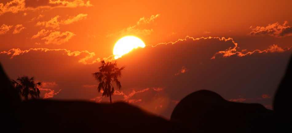 Sonnenuntergang am Mbiza Dam
