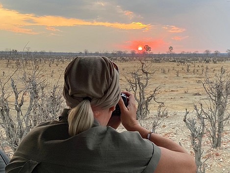 Sonnenuntergang im Hwange Park