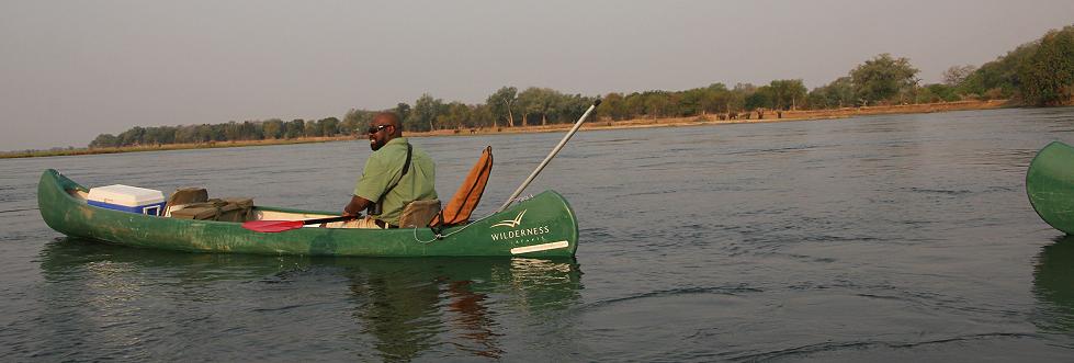 mit dem Kanu auf dem Zambesi, mana pools canoe trail