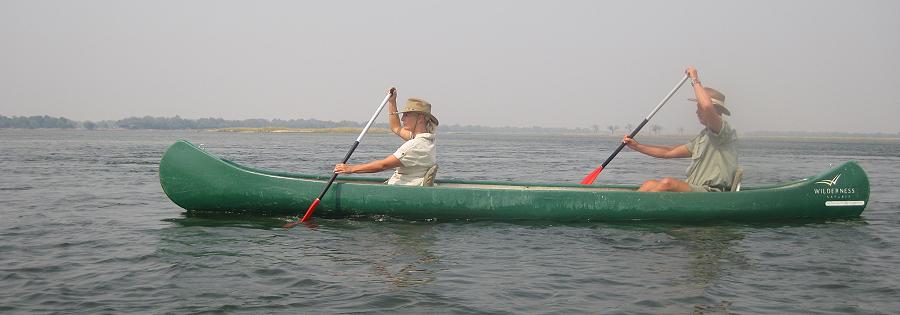 mit dem Kanu auf dem Zambesi, mana pools canoe trail