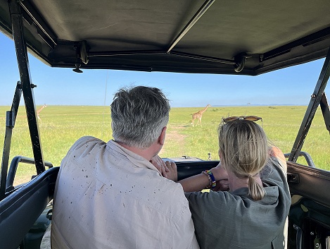 Giraffenbeobachtung in der Masai Mara