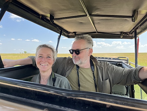 Silke und Falk Witte auf Pirschfahrt in der Masai Mara
