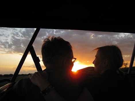 Sonnenuntergang in der Masai Mara