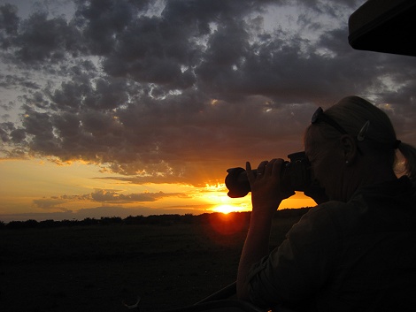 Sonnenuntergang in der Masai Mara