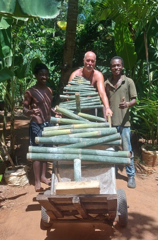 Wir bauen einen Weihnachtsbaum aus Bambus f&uuml;r das Boko Boko - Porini Restaurant
