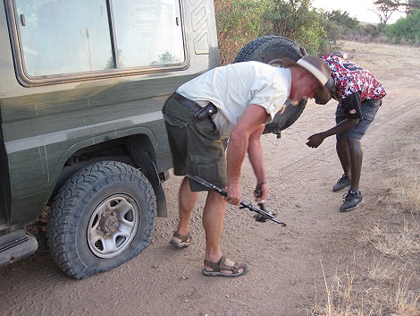 platter Reifen im Samburu Reservat