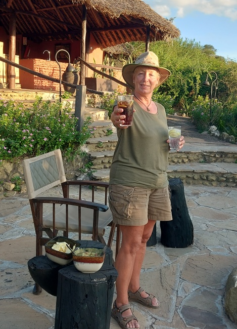 gem&uuml;tlicher Sundowner am Soroi Leopards Lair Cottges