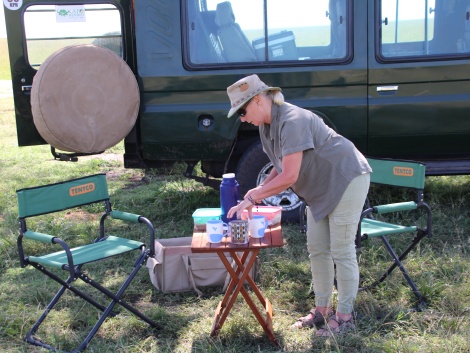 Fr&uuml;hst&uuml;ck im Bush, Bushbreakfast in der Masai Mara